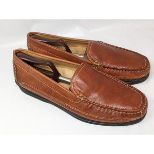 Dockers Loafer Catalina Slip On Moc Toe Flat Leather Shoe Saddle Tan Men's 13 m